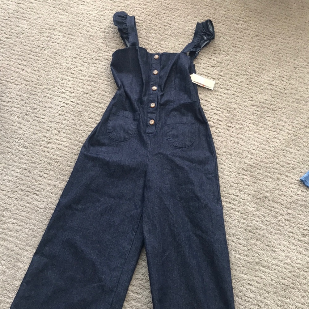 Button front denim jumper